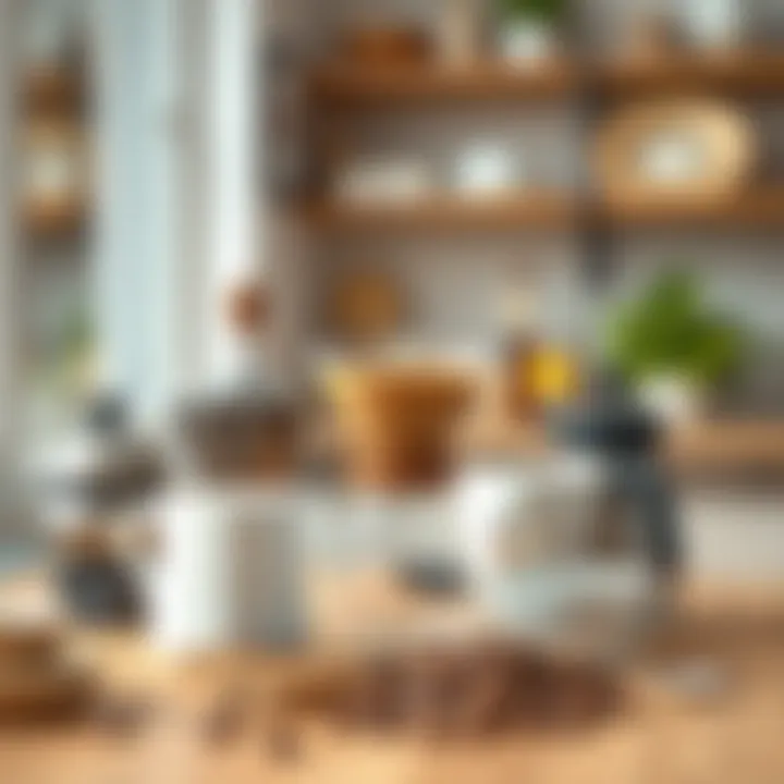 Coffee Preparation Essentials A beautifully arranged coffee setup with various equipment