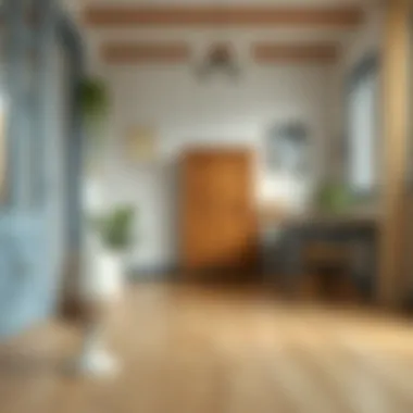 Final result of beautifully painted wooden floor