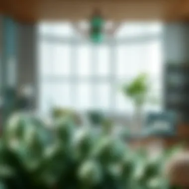 Tranquil living space infused with aqua green accents