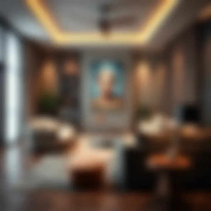 Living room design featuring carpets for acoustic benefits