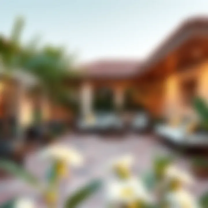 Elegant garden space with beautifully laid tiles