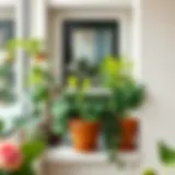 Lush balcony plants ready for indoor transition.