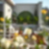 A beautifully designed balcony with greenery and modern furniture