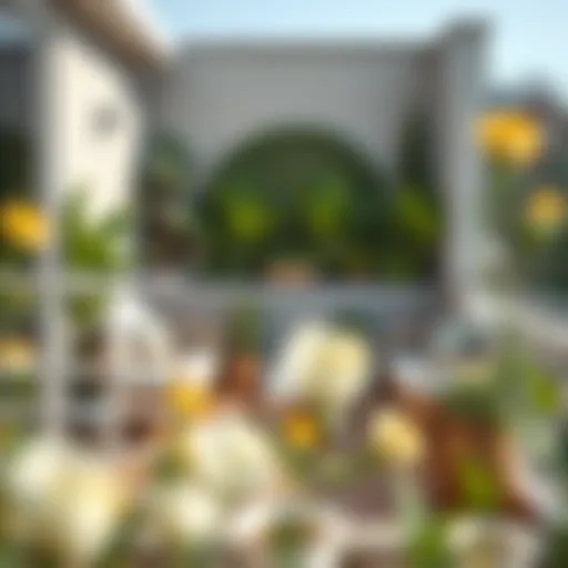 Balancing Aesthetics and Functionality in Balcony Design A beautifully designed balcony with greenery and modern furniture