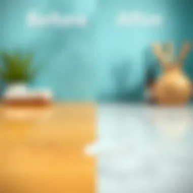 Before and after image of a cleaned surface without paint stains