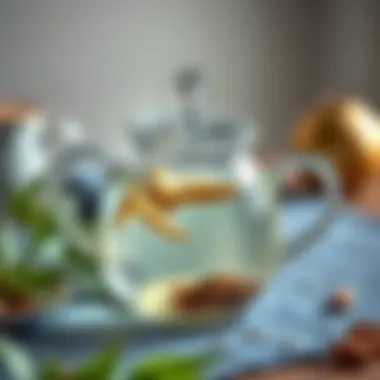 Infusion of white tea in an elegant teapot