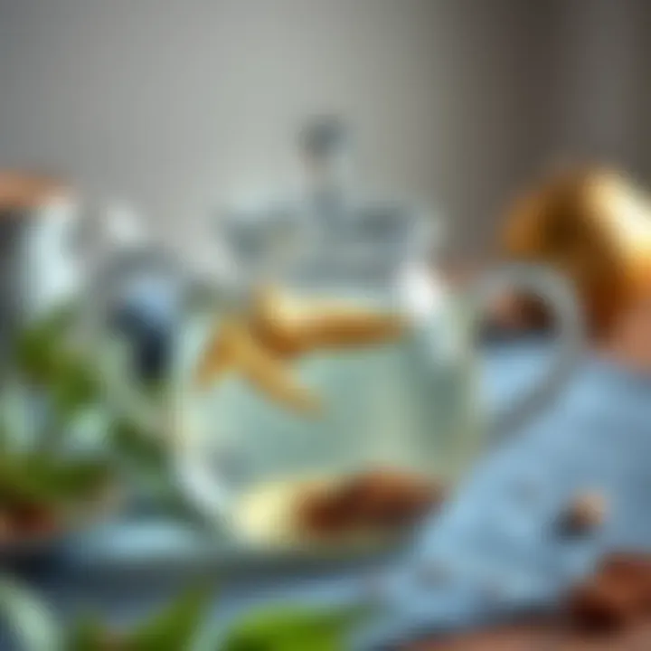 Infusion of white tea in an elegant teapot