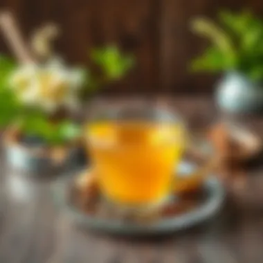 Health benefits of white tea depicted through various herbs
