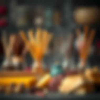 A variety of incense types displayed elegantly