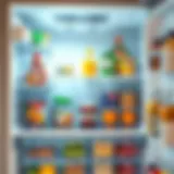 A clean refrigerator interior showcasing organized food items