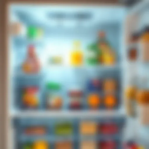 A clean refrigerator interior showcasing organized food items