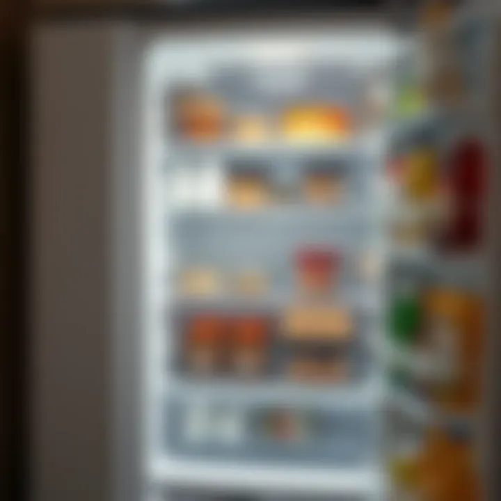 Organized Refrigerator Interior Clean refrigerator interior with organized shelves