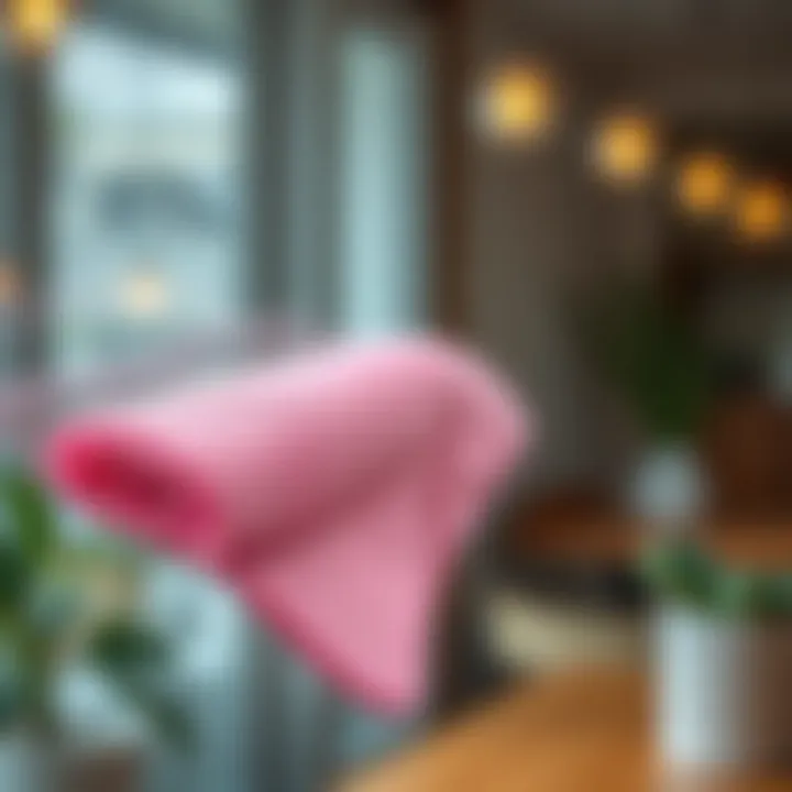 Microfiber Cloth: An Essential for Glass Cleaning Close-up of a microfiber cloth gliding over glass