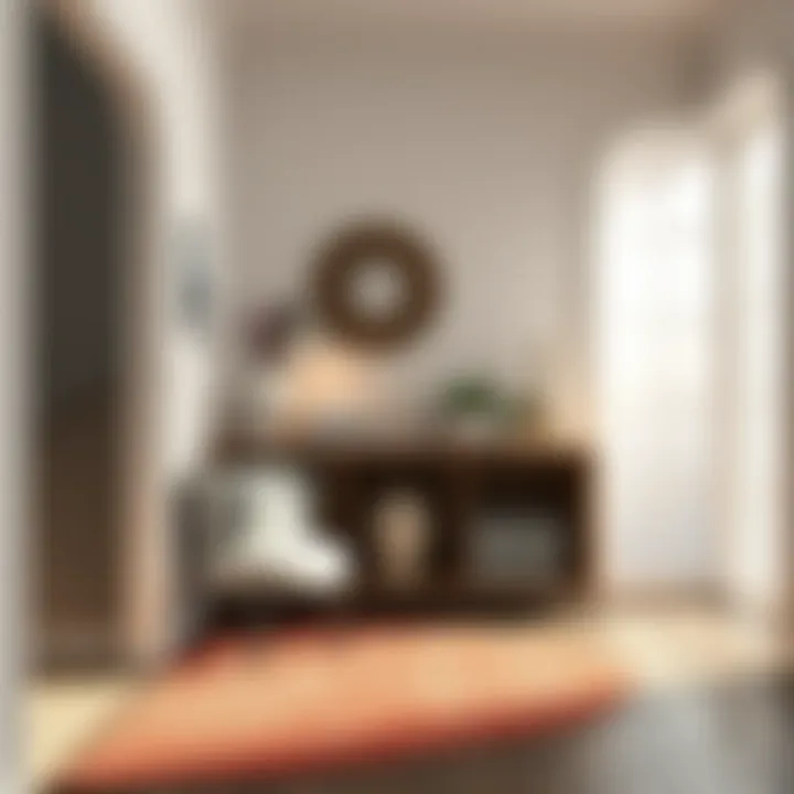 Chic compact entry space featuring decorative elements