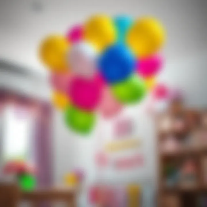 Vibrant balloon decorations for a child's birthday party