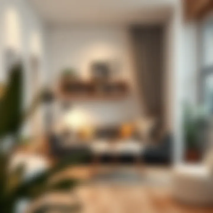 Functional furniture arrangement in a compact apartment