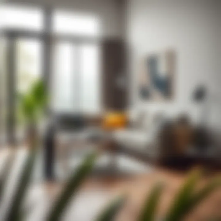 Cozy seating area with a small sectional sofa