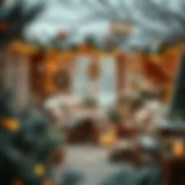 Cozy Atmosphere in a Winter Garden Cozy winter garden decorated with soft lighting