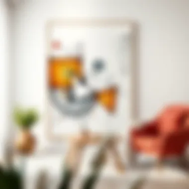 Abstract Geometric Art Unique abstract drawing showcasing geometric shapes for artistic decor