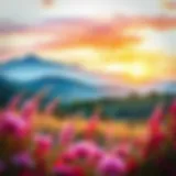 Vibrant watercolor painting of a serene landscape suitable for wall display