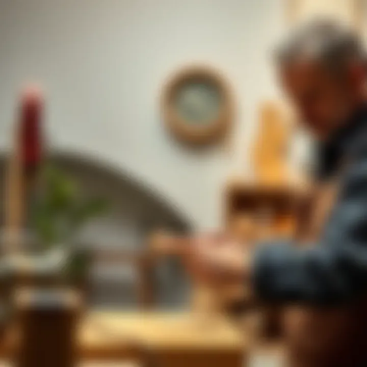 Proper Technique for Using a Scroll Saw A craftsman demonstrating the proper technique of using a scroll saw.