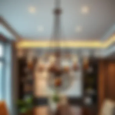 Modern Iron Chandelier in Contemporary Setting Modern iron chandelier enhancing a contemporary interior