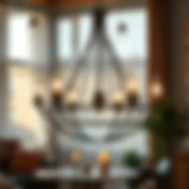 Sustainable Iron Chandelier with Eco-Friendly Approach Sustainable iron chandelier illustrating eco-friendly design