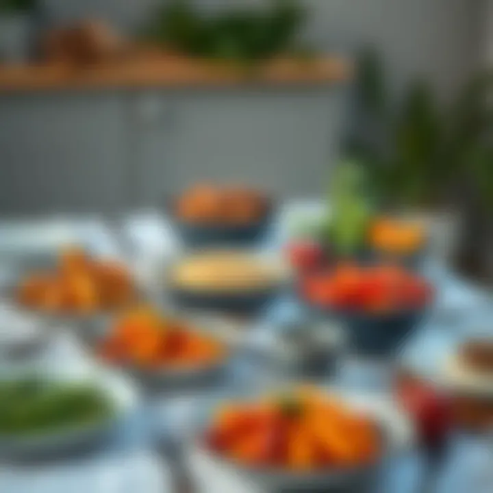 A table set with various dishes made from winter vegetables.