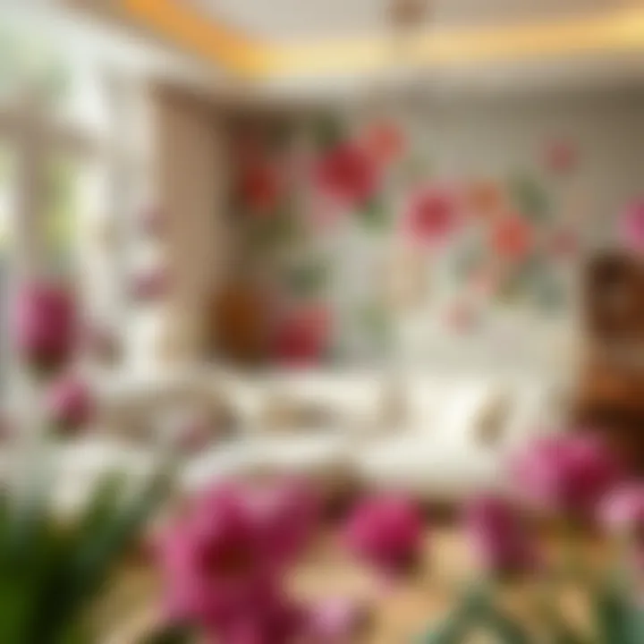 Creative floral motif enhancing the ambiance of a cozy space