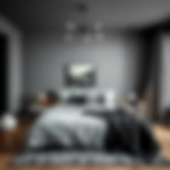 Stylish bedroom showcasing anthracite gray decor