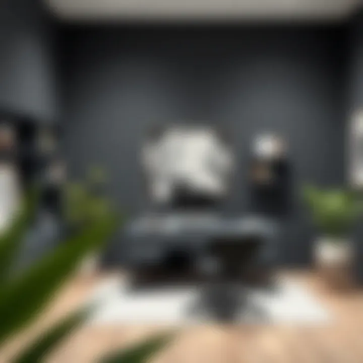 Modern office with anthracite gray accents