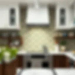 Elegant kitchen backsplash showcasing intricate tile patterns