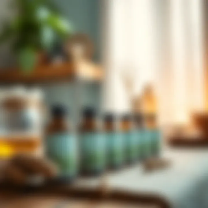 Essential Oils for Fresh Fragrance Essential oils displayed on a table