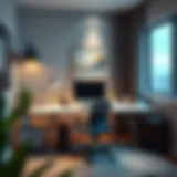 Contemporary Ergonomic Workspace Modern home office setup with ergonomic furniture