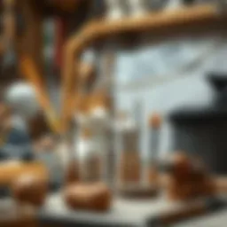 Sculpting tools displayed on a workspace