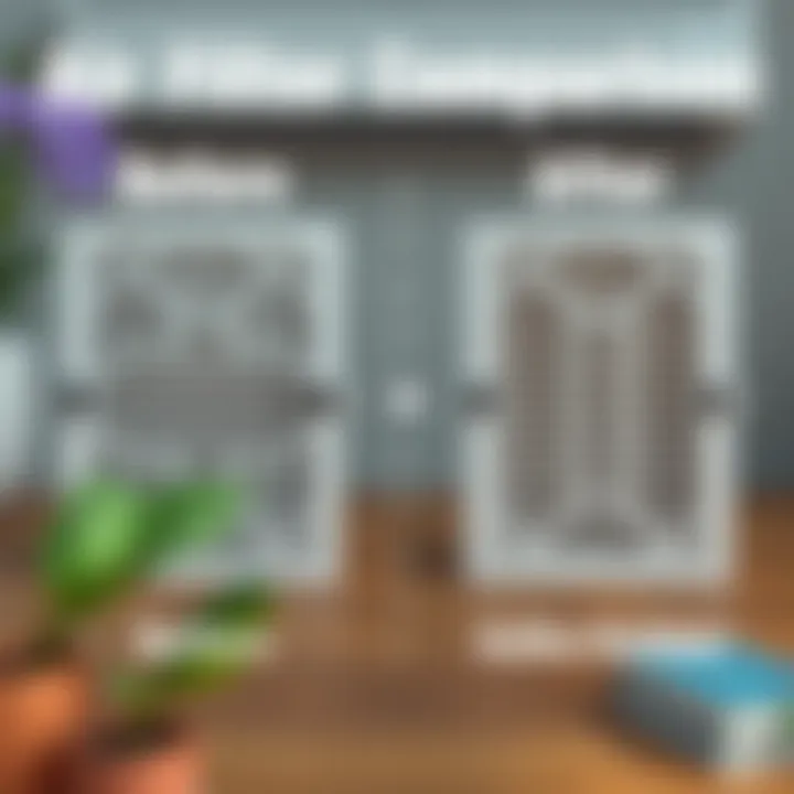 Before and after comparison of air conditioning filters