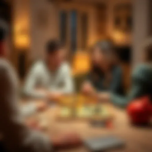 Trio Board Game Fun Engaging trio enjoying a board game at home.