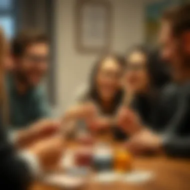 Excitement and laughter during a playful card game.