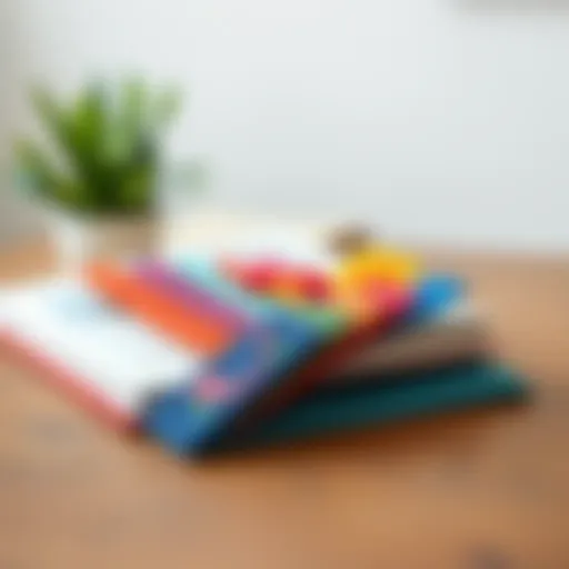 Colorful felt bookmarks displayed on a wooden table