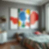 Creative wall art featuring abstract designs