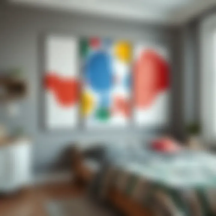 Creative wall art featuring abstract designs