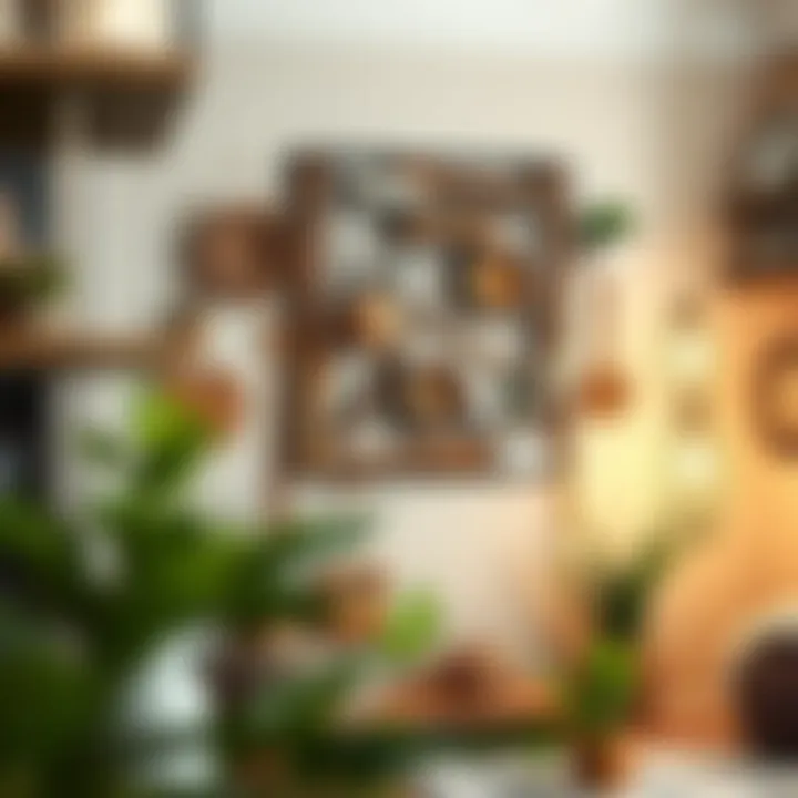 DIY wall decor project using recycled materials