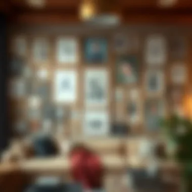 Gallery wall showcasing personal achievements and memories