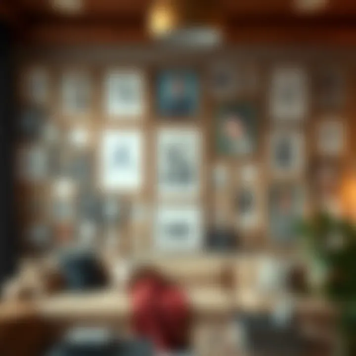 Gallery wall showcasing personal achievements and memories