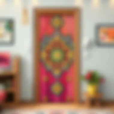 Creative Door Hanger Design for Teens A beautifully crafted door hanger for a teenage room featuring vibrant colors and artistic patterns.
