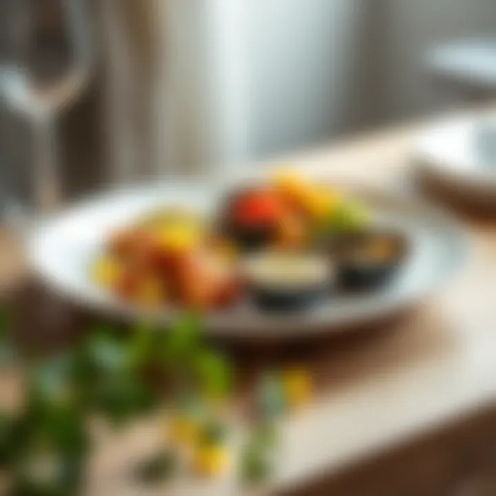 Exquisite Dish Presentation for New Year Stylish presentation of gourmet dishes for two