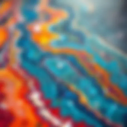 Artistic granite painting with vibrant colors