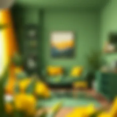 Visual representation of the green and yellow color blend