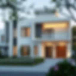 Stunning grey and white exterior of a modern house