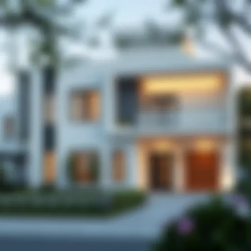 Stunning grey and white exterior of a modern house